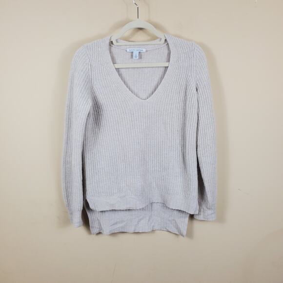 Autumn Cashmere V-Neck Sweater with Step Hem Size XS - Picture 1 of 11